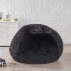 Upson Short Faux Fur 5 Ft. Bean Bag, Black