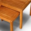 2 pcs Eucalyptus Nesting Table Set, Natural Oil