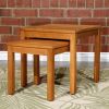 2 pcs Eucalyptus Nesting Table Set, Natural Oil