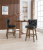 COOLMORE Bar Stools Set of 2 Counter Height Chairs with Footrest for Kitchen, Dining Room And 360 Degree Swivel