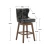 COOLMORE Bar Stools Set of 2 Counter Height Chairs with Footrest for Kitchen, Dining Room And 360 Degree Swivel