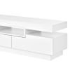 On-Trend TV Stand with 4 Open Shelves, Modern High Gloss Entertainment Center for 75 Inch TV, Universal TV Storage Cabinet with 16-color RGB LED Color