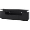 ON-TREND Modern, Stylish Functional TV stand with Color Changing LED Lights, Universal Entertainment Center, High Gloss TV Cabinet for 75+ inch TV, Bl