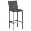 Garden Bar Stools with Cushions 4 pcs Gray Poly Rattan