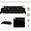 ON-TREND Modern, Stylish Functional TV stand with Color Changing LED Lights, Universal Entertainment Center, High Gloss TV Cabinet for 75+ inch TV, Bl