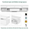 On-Trend TV Stand with 4 Open Shelves, Modern High Gloss Entertainment Center for 75 Inch TV, Universal TV Storage Cabinet with 16-color RGB LED Color