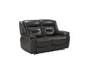 Imogen Loveseat (Power Motion); Gray Leather-Aire YJ