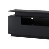 ON-TREND Modern, Stylish Functional TV stand with Color Changing LED Lights, Universal Entertainment Center, High Gloss TV Cabinet for 75+ inch TV, Bl