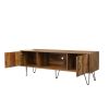 TV Media Stand, 60 inch Wide , Modern Industrial, Living Room Entertainment Center, Storage Shelves and Cabinets, for Flat Screen TVs up to 65 inches