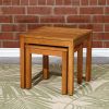 2 pcs Eucalyptus Nesting Table Set, Natural Oil