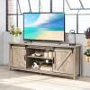 TV Stand Media Center Console Cabinet with Sliding Barn Door for TVs Up to 65 Inch