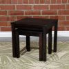 2-Piece Eucalyptus Nesting Table Set, Espresso