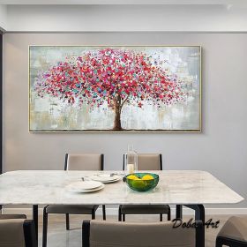 Handmade Oil Painting On Canvas Wall Art Decoration Modern Abstract Red Tree Picture For Wall Decor Rolled Frameless Unstretched Painting (style: 1, size: 90x120cm)