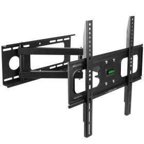 TV Wall Mount Swivel Tilt Full-Motion Articulating Wall Rack For 32in-55in TVs 99lbs Max Bearing (Color: BLACK)