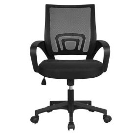 Office Computer Desk Chair Gaming-Ergonomic Mid Back Cushion Lumbar Support with Wheels Comfortable Blue Mesh Racing Seat Adjustable Swivel Rolling Ho (Color: BLACK)