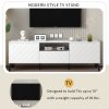 Modern TV Stand for 70 inch TV, Entertainment Center with Adjustable Shelves, 1 Drawer and Open Shelf, TV Console Table, Media Console, Metal Feet, fo