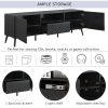 Modern TV Stand for 70 inch TV, Entertainment Center with Adjustable Shelves, 1 Drawer and Open Shelf, TV Console Table, Media Console, Metal Feet, fo