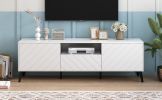 Modern TV Stand for 70 inch TV, Entertainment Center with Adjustable Shelves, 1 Drawer and Open Shelf, TV Console Table, Media Console, Metal Feet, fo