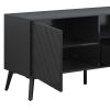 Modern TV Stand for 70 inch TV, Entertainment Center with Adjustable Shelves, 1 Drawer and Open Shelf, TV Console Table, Media Console, Metal Feet, fo