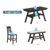 6-Piece Wood Counter Height Dining Table Set with Storage Shelf;  Kitchen Table Set with Bench and 4 Chairs; Rustic Style